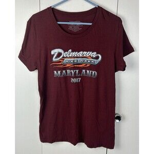 Delmarva 2017 Maryland Bike Week Shirt Motorcycle Rally 2XL  Maroon Graphic